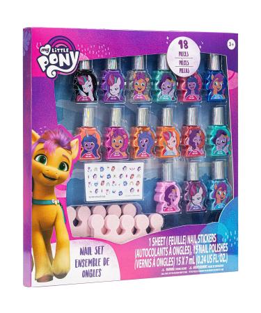Townley Girl My Little Pony Peel-Off Nail Polish Set for Girls - Non-Toxic, Water Based, Glittery & Opaque Colors with Toe Spacers & Stickers - Buy Online on GoSupps.com