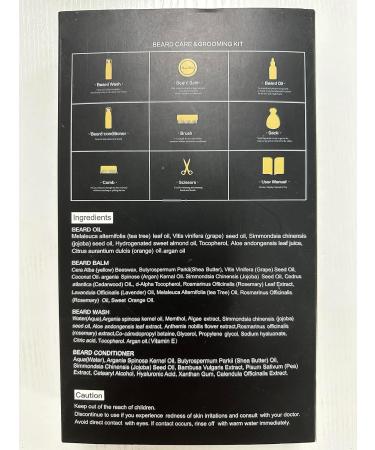 Updraed 10 in 1 Beard Grooming Kit for Men - Beard Oil, Brush, Comb, Balm, Shampoo, Scissors - Beard Growth and Trimming Set - Buy Online on GoSupps.com