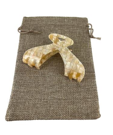 High-Quality 10 cm Large Claw Clip for Women - Perfect Hair Accessory for Thick Hair - Stylish White Hair Jewelry - Buy Online on GoSupps.com