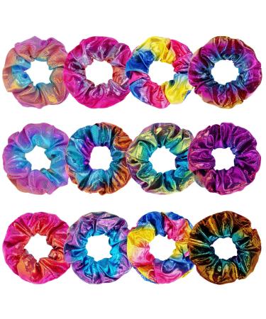 12 Pack Hair Scrunchies Elastic Hair Bands Scrunchy Mermaid Summer Beach Themed Scrunchies Party Favors for Women VSCO Girl Stuff Hair Accessories Valentine's Day Christmas Gifts for Teenage Girls
