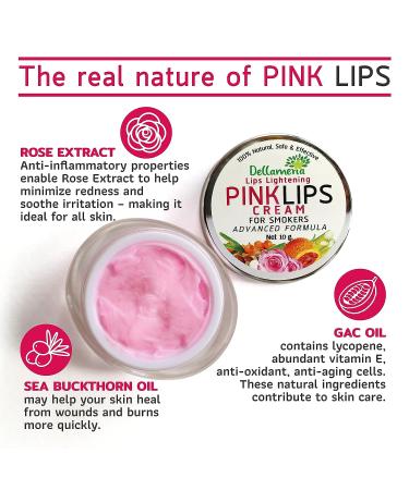 Dellameria Lightening Cream for Dark Lips - Smokers Lip Repair & Dark Lip Treatment, Promotes Pink Lips, Dry & Cracked Lip Care - Buy Online on GoSupps.com