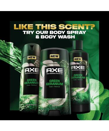 AXE Fine Fragrance Collection Aluminum No Deodorant Stick for Men Green Geranium 4 Count with 48H Odor Protection and All-Day Freshness Infused with Geranium Cedar & Patchouli Essential Oils 2.6 oz - Buy Online on GoSupps.com