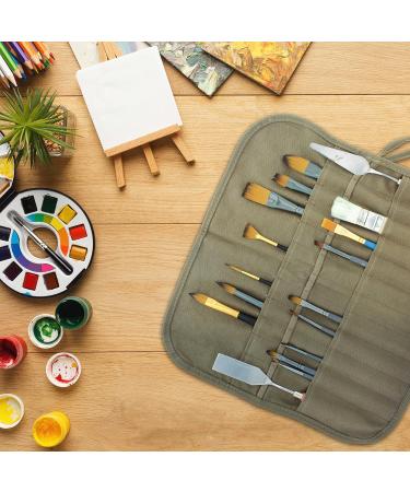 U.S. Art Supply Deluxe Brush Holder & Organizer Roll-Up Case Bag - 24 Slot Pockets Carry Pouch for Acrylic, Oil, Watercolor Paintbrushes - Buy Online on GoSupps.com
