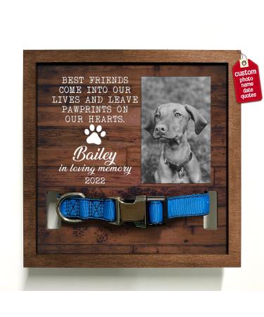 BfiGift Personalized Dog Collar Frame Memorial Pet Loss Sign Dog & Cat Lover Ever Gifts With Heartfelt Sentimental Quote For Someone Who Lost A Pet Collar Keepsake Picture Frame Remembrance Decor