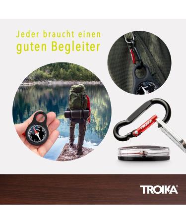 Buy Troika Compass Guide Key Holder COS10/BK - Black Carabiner with Compass | Original PVC/Acrylic/Silicone/Aluminum | International Shipping Available - Buy Online on GoSupps.com