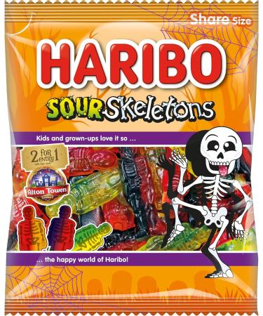 HARIBO Sour Skeletons Halloween Sweets Sharing Bag 160g - Buy Online on GoSupps.com