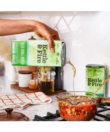 Buy Kettle & Fire Organic Low Sodium Vegetable Broth - 32 oz | Healthy Cooking Essential - Buy Online on GoSupps.com