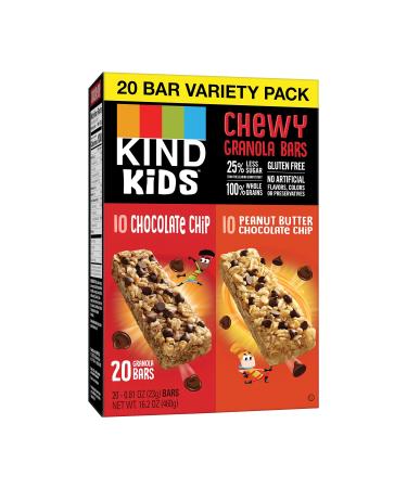 KIND Kids Granola Chewy Bar, Variety Pack, Gluten Free, 4 Packs of 20-0.81Oz Bars Chocolate & Peanut Butter Chocolate Chip 20 Count (Pack of 4) - Buy Online on GoSupps.com