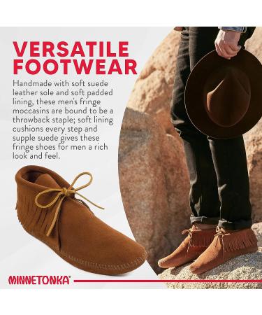 Minnetonka Men's Classic Fringe Moccasin Boot 12 Softsole in Brown - Buy Online on GoSupps.com