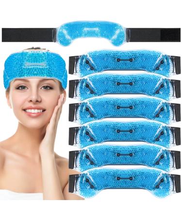 Panelee 6 Pieces Head Ice Pack Migraine ice Headband Migraine Wrap for Wisdom Teeth Recovery Puffy Eyes Tension Pain Relief Jaw Head Stress Relief 1