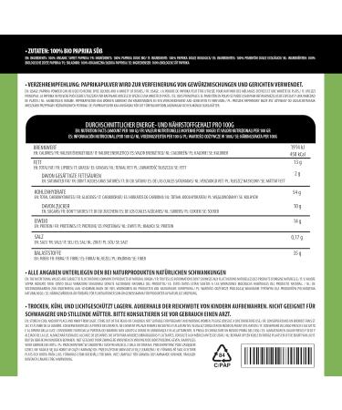 Organic sweet paprika (500g) organic ground sweet paprika organic paprika powder from certified organic farming gluten-free lactose-free laboratory tested - Buy Online on GoSupps.com
