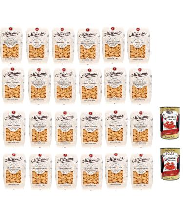 24 x La Molisana Gnocchetti Sardi N.27 Pasta Lenta Lavorazione Pasta Made of Hard Wheat Molina Bronze Drawing 500 g + 2 x Italian Gourmet Polpa