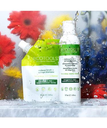EcoTools Makeup Brush Cleaner - Hypoallergenic & Fragrance Free Cleansing Shampoo, 3.4 fl oz (2 Pack) - Travel Size - Buy Online on GoSupps.com