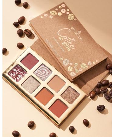 Essence Coffee to Glow Eyeshadow Palette No. 01 - 8 Shimmering Brown Tones Vegan & Microplastic-Free - Buy Online on GoSupps.com