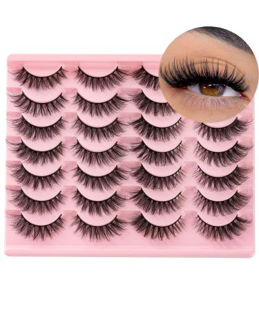 False Eyelashes Pesta as Postizas Wispy Mink Lashes Fluffy 17mm Cat Eye Lashes Natural Look 14 Pairs Fake Eyelashes Pack by Josiezoey(2 Styles) S2-Fashion Queen - Buy Online on GoSupps.com