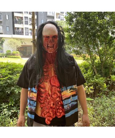 Long Hair Ghost Horror Devil Mask Halloween Mask Scary Challenge Games Evil Costume Halloween Cosplay Party Decoration Props - Buy Online on GoSupps.com