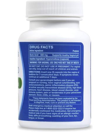 Doctor MK's Natural Boric Acid Suppositories (600mg) - 30 Vaginal Capsules for Healthy pH Balance - Buy Online on GoSupps.com