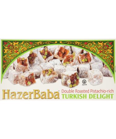 Hazer Baba Turkish Delight Double Roasted Pistachio-rich 350 g (12.25 oz) by Hazer Baba Turkish Delight 12.25 Ounce (Pack of 1)
