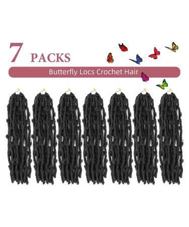 Butterfly Locs Crochet Hair 14 Inch 7 Packs Pre-twisted Faux Locs - Distressed Short Bob Crochet Braids - 2# Color - Buy Online on GoSupps.com