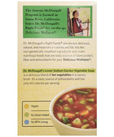 Dr. McDougall's Low Sodium Garden Vegetable Soup - 17.9 oz | Healthy Plant-Based Meal - Buy Online on GoSupps.com