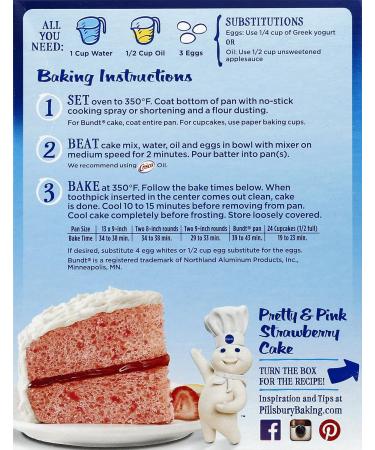 Pillsbury Cake Mix - Moist Supreme Strawberry 15.25 oz - Buy Online on GoSupps.com