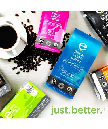 Ethical Bean Coffee Decaf Dark Roast Fairtrade Organic Coffee 227g (Pack of 6) 1.36 kg (Pack of 1) Decaf Dark Roast - Buy Online on GoSupps.com