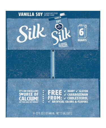 Soy Vanilla Non-Dairy Milk, 32 oz Cartons (Pack of 6) - Individually Packaged Dairy-Free Soy Milk - Buy Online on GoSupps.com