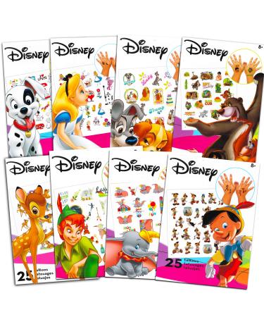 Classic Disney Tattoos Party Favors Mega Assortment   Bundle Includes 8 Disney Temporary Tattoo Sheets Featuring Peter Pan  101 Dalmatians  Bambi  Jungle Book and More (Over 200 Tattoos!)