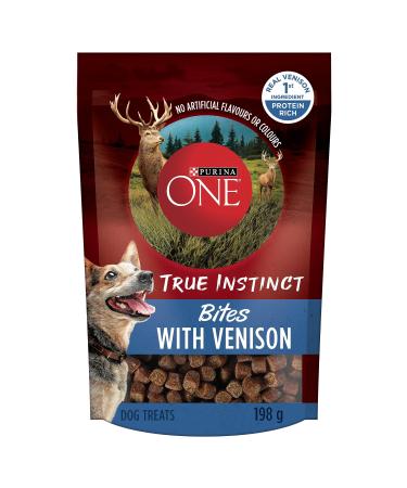 Purina ONE True Instinct Bites Natural Dog Treats Venison - 198 g Pouch (1 Pack) 198 g (Pack of 1)