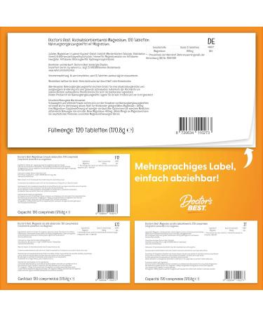 Doctor's BEST High Absorption Magnesium 200mg - 120 Tablets - Buy Online on GoSupps.com