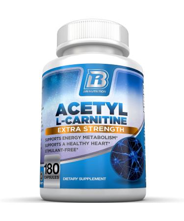 BRI Nutrition Acetyl L-Carnitine - Natural Supplement to Help Boost Energy Production, Support Memory/Focus, Promote Positive Mood - 500mg 180 Vegetable Cellulose Capsules 180 Count