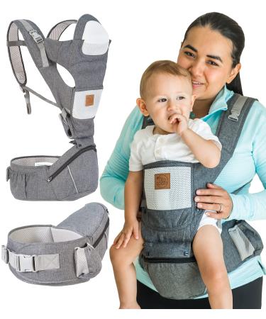 TICO GOODS Baby Carrier with Hip Seat- 6 in 1 Baby Carrier with Seat and Head Support Baby Carrier Newborn to Toddler Baby Carrier for Men Baby Carrier Backpack Kangaroo Baby Carrier 25-60 lbs