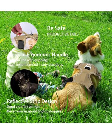 Funfox No Pull Dog Harness for Large Dogs - Adjustable Anti-Train Safety Harness | Breathable XL Brown Chest Harness - Buy Online on GoSupps.com