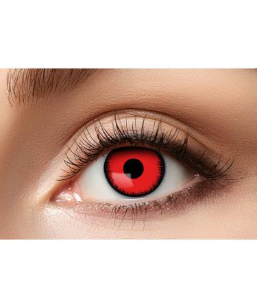 Eyecatcher 84080441-953 - Colored contact lenses 1 pair for 12 months red carnival Mardi Gras Halloween Angelic Red
