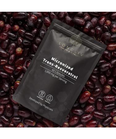 Resveratrol Supplement Advanced Trans Resveratrol Capsules Micronized Resveratrol 1000mg Against Inflammation and Oxidative Stress Physician-Developed Resveratrol Capsules 60 Capsules - Buy Online on GoSupps.com