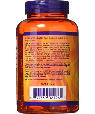 Now Foods MCT Oil Softgels 1000mg 150 Count - Pack of 2 | Pure Medium Chain Triglycerides - Buy Online on GoSupps.com