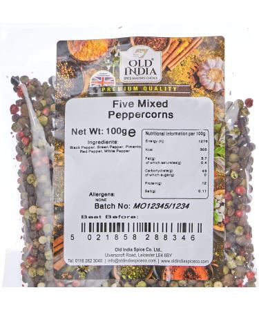 Old India Five Mixed Peppercorns 100g - Premium Blend for Superior Flavour (Pack of 1) - Buy Online on GoSupps.com