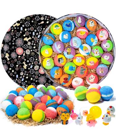 Bath Bombs for Kids, 28 Bath Bombs with Toy Inside, Gentle and Kid Safe Bubble Bath Fizzies, Birthday or Easter Gift for Girls and Boys