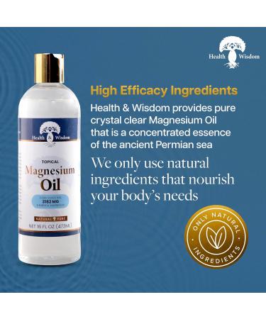 Health & Wisdom Pure Magnesium Oil - Topical Muscle & Joint Relief- Natural and Pure Skin Moisturizer - Enhanced Absorption - 16 fl oz Unscented 16 Fl Oz (Pack of 1) - Buy Online on GoSupps.com