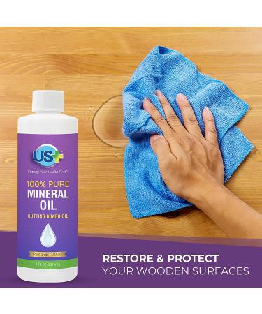 8oz Pure Mineral Oil - Food-Grade, GMO-free, Restores & Protects Cutting Boards, Butcher Blocks, Countertops - 8 Fl Oz - Buy Online on GoSupps.com