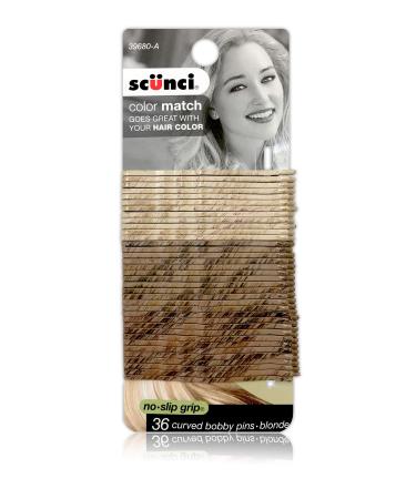 Scunci No-Slip Grip Color Match Curve unisex Bobby Pins 2.75" Blonde 36 Count Blonde 36 Count (Pack of 1) - Buy Online on GoSupps.com