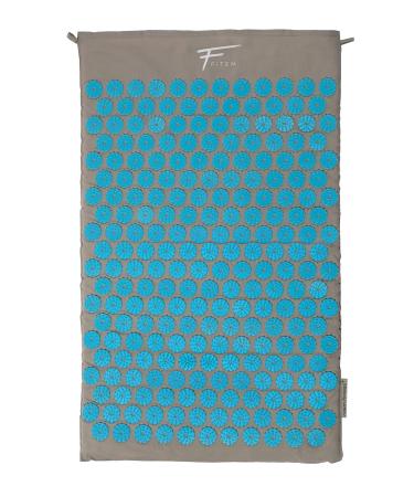 Acupressure mat + bag-relief from pain in the back and neck-sciatica-back massage-muscle relaxation-recovery after sport (gray-tower quoise) gray / turquoise