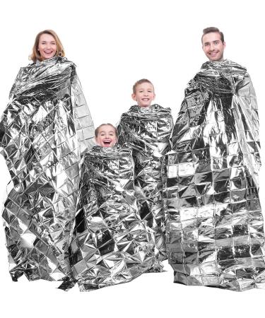 Maitys 4 Pcs Emergency Blankets, High Silver Reflective Mylar Film Foil Sheet, Hiking Space Blankets Heat Foil Protection Rescue Blankets and Garden Greenhouse Covering Plant Growth Sheet