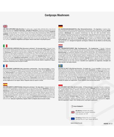 Cordyceps Capsules 6500mg 120 Vegan Capsules with High Strength Cordyceps Sinensis Mushroom Extract from Horbaach - Buy Online on GoSupps.com