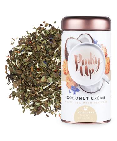 Pinky Up Coconut Crème Loose Leaf Tea | White Tea, 15-30 mg Caffeine Per Serving, Naturally Calorie & Gluten Free | 2.8 Ounce Tin, 25 Servings