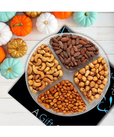 Jaybee's Gourmet Nuts Gift Basket - 4 Section 22 oz | Cashews, Almonds, Toffee & Honey Roasted Peanuts | Kosher | Father's Day, Birthday, Holiday Gift - Buy Online on GoSupps.com
