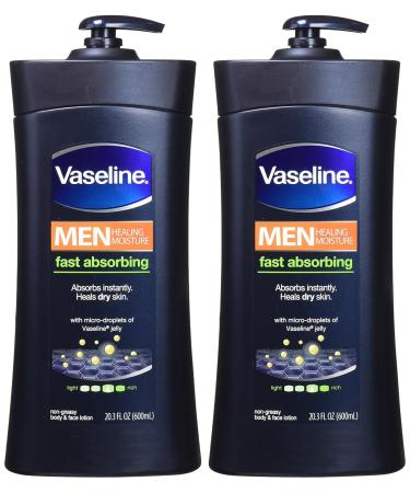 Vaseline Men Body and Face Lotion 20.3oz (Pack of 2) - Hydrating Skincare for Men - Buy Online on GoSupps.com