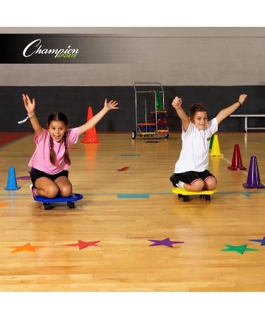 Champion Sports Round Poly Spot Markers - Ideal for Sports & Social Distancing - Yellow - Buy Online on GoSupps.com