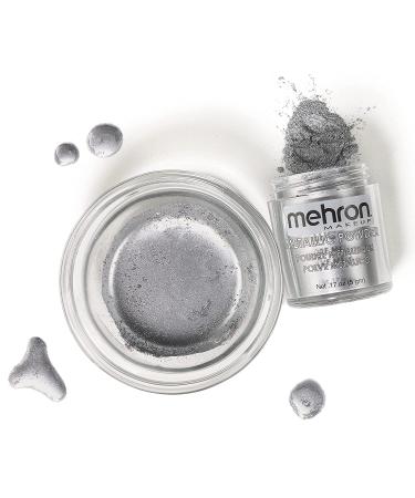 Mehron Metallic Powder (.17 oz) + Mixing Liquid (1 oz) - Silver Makeup Set - Buy Online on GoSupps.com