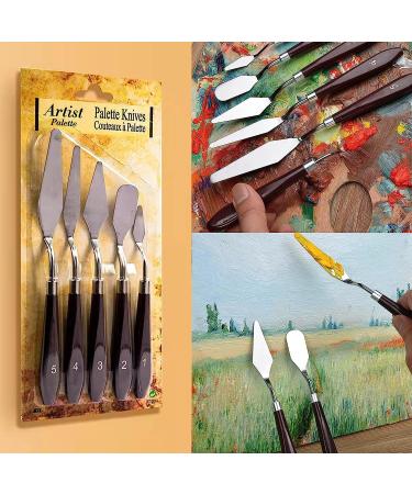 25PCS Painting Knives Set  Painting Knife Stainless Steel Palette Knife Metal Knife Wooden Handle Plastic Palette Knife Set-Knives - Buy Online on GoSupps.com